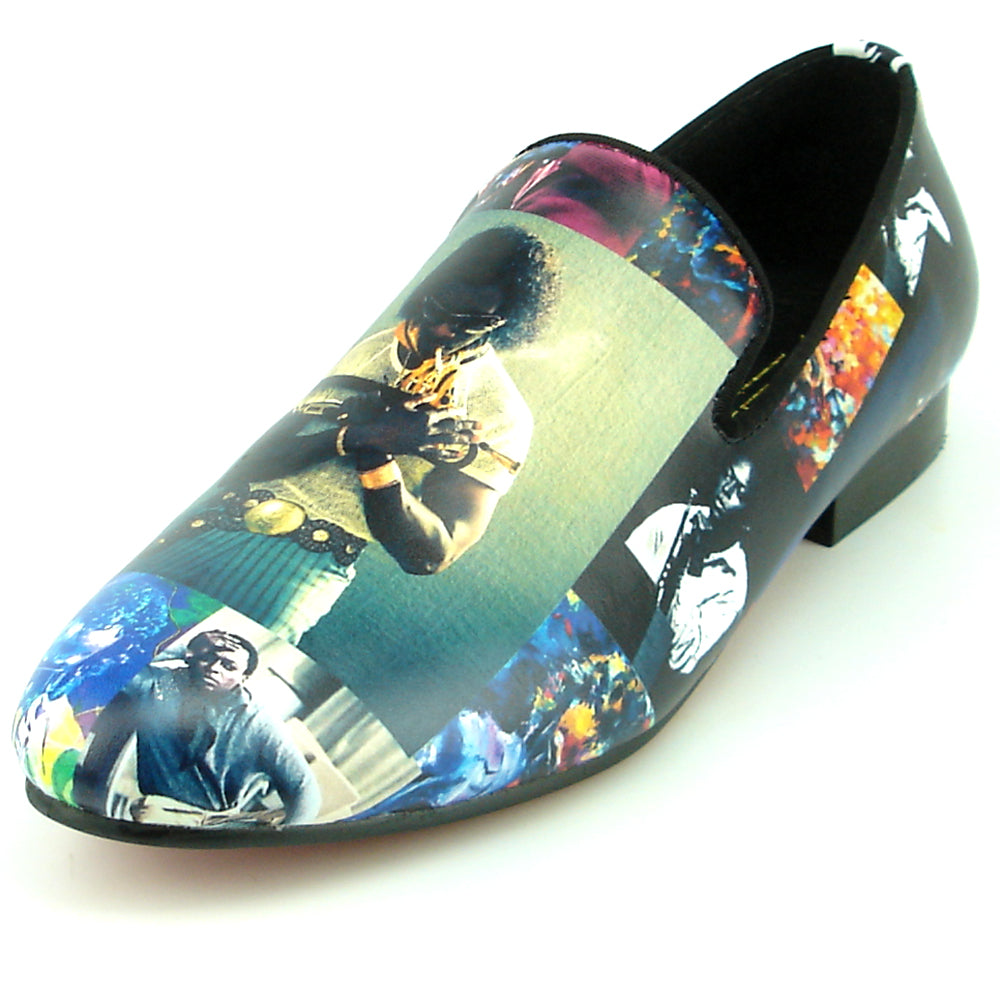 FI-7336-D Miles Davis Print Slip on Loafer Fiesso by Aurelio Garcia