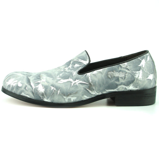 FI-7367 Grey Silver Leather Slip on Loafer Fiesso by Aurelio Garcia