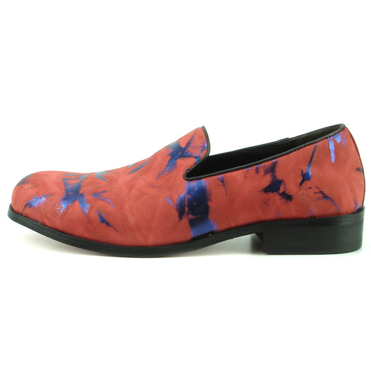 FI-7367 Red Blue Leather Slip on Loafer Fiesso by Aurelio Garcia