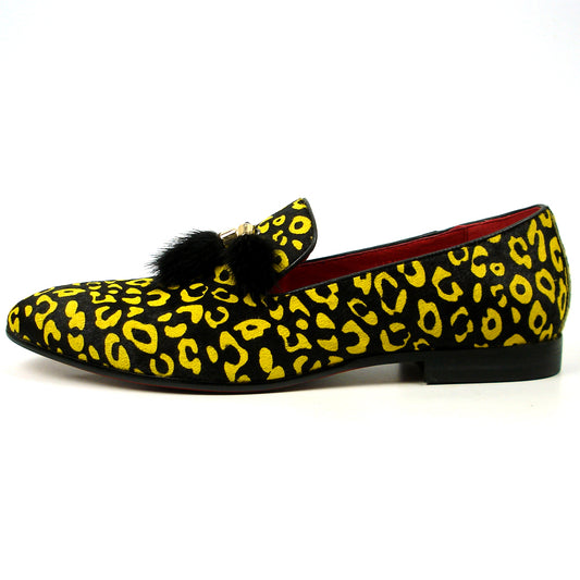 FI-7402 Black Yellow Pony Hair with Tassel Loafer Fiesso by Aurelio Garcia