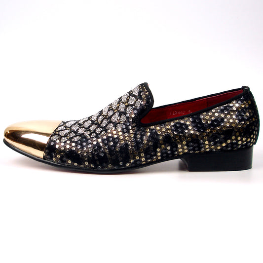 FI-7447 Multi color Mens Leather Slip On Gold Metal Tip Fiesso by Aurelio Garcia