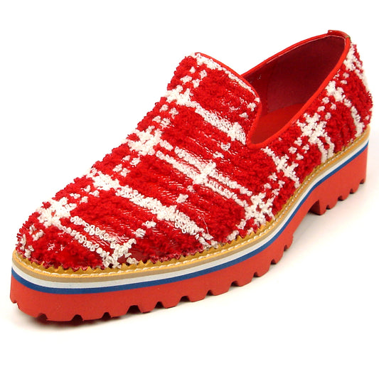 FI-7452 Red White Slip on Fiesso by Aurelio Garcia