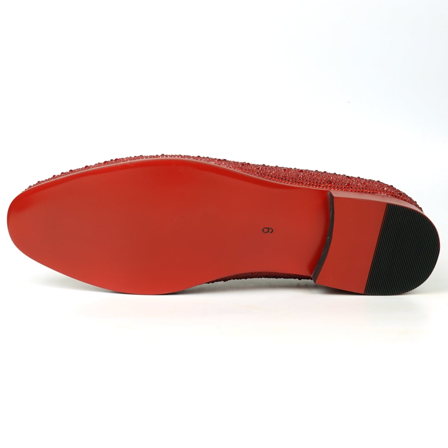 FI-7525 Red Suede Rhinestones Slip on Loafer Fiesso by Aurelio Garcia