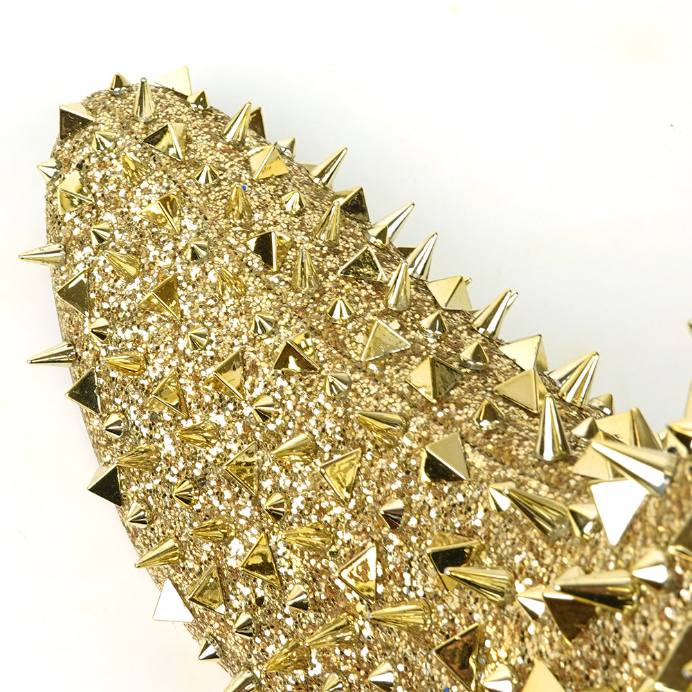 FI-7527 Gold Glitter Gold Spikes Boot Fiesso by Aurelio Garcia